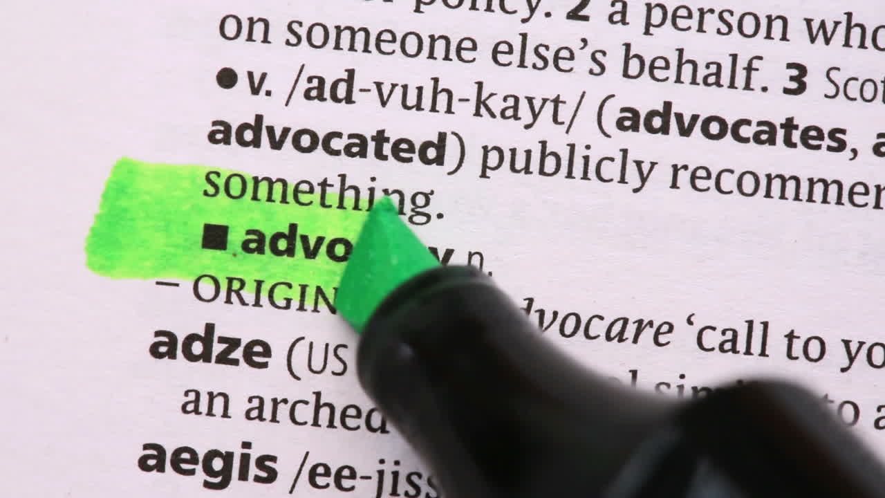 Advocacy highlighted in green