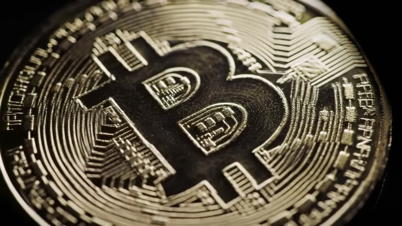 primer plano de una moneda de bitcoin