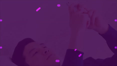animation of scope scanning over man using smartphone