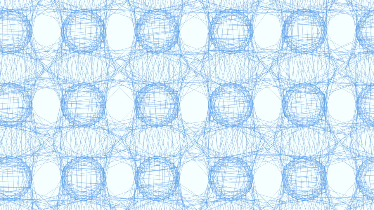 cuadrícula azul y blanca interconectada de círculos y líneas