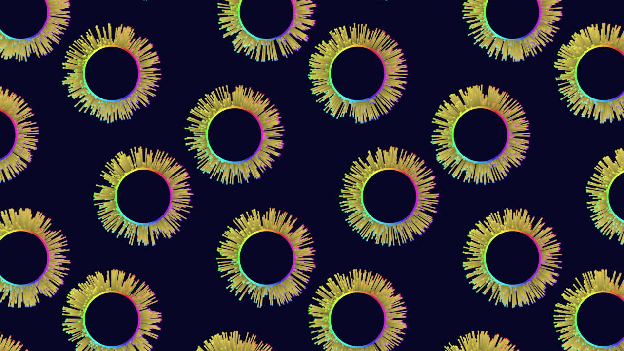 Colorful circular pattern on dark background vibrant symmetry for versatile design