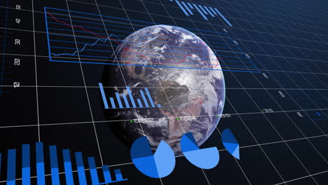 animación de las estadísticas y el procesamiento de datos digitales en todo el mundo