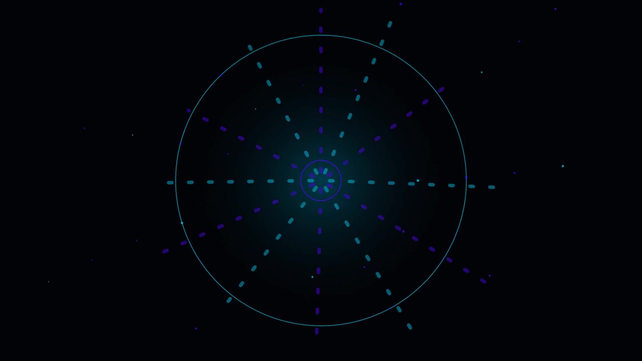 Abstract Motion Graphic of Expanding Blue Circular Light Patterns
