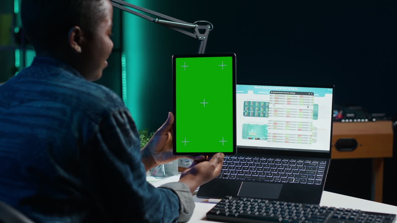 Woman Working on Data Analysis Project at Night