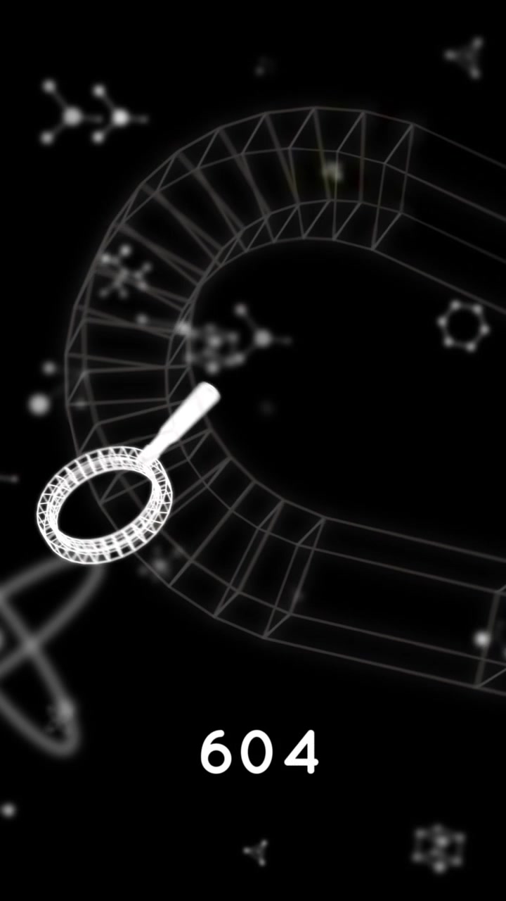 Animation of icons over molecules on black background