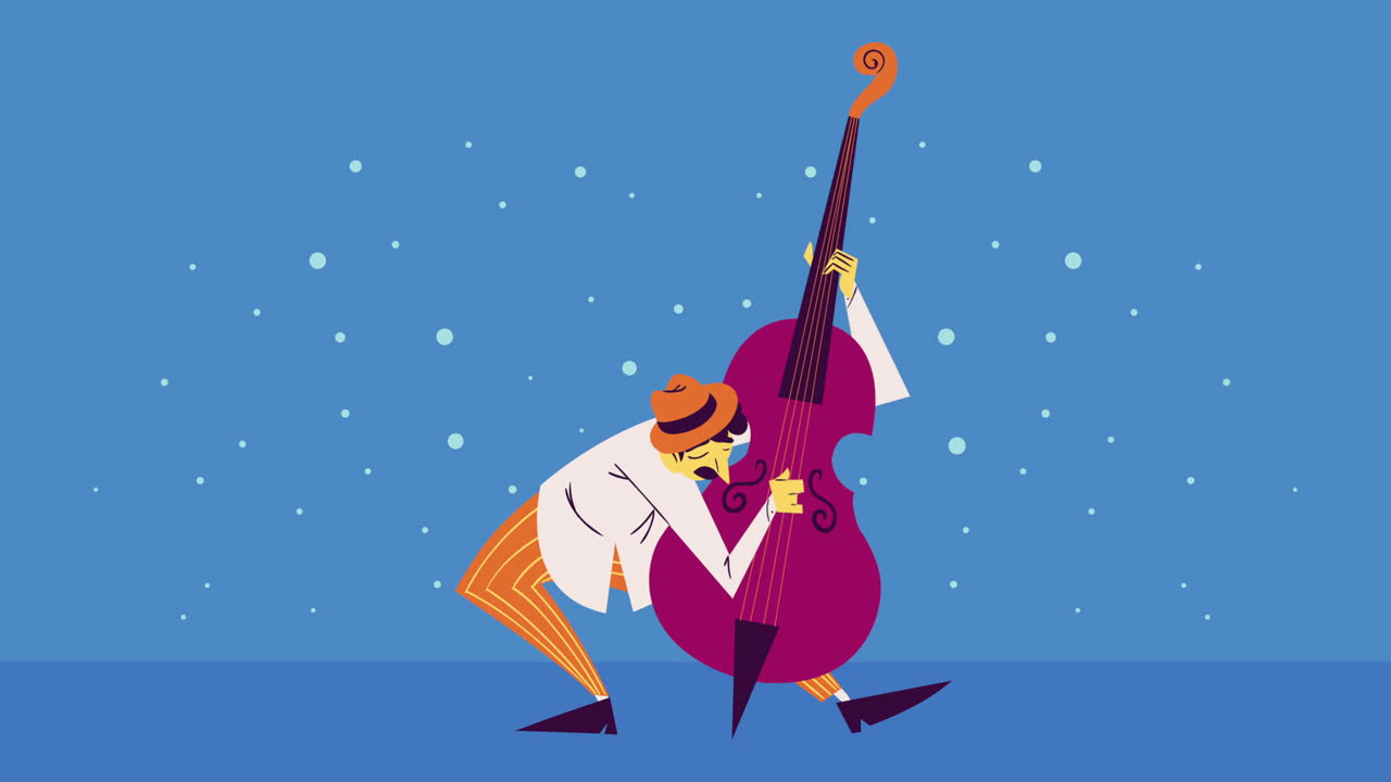 musician playing fiddle artist character