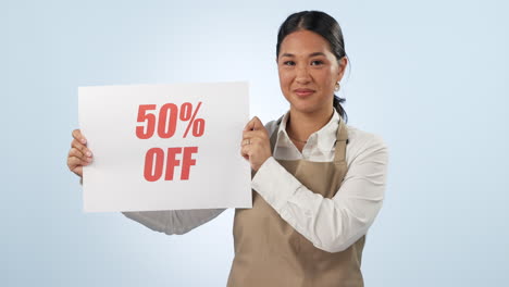 Woman,-sale-and-banner-with-discount-for-shopping