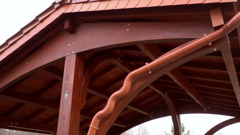 close up of a wooden garage shed in the home garden