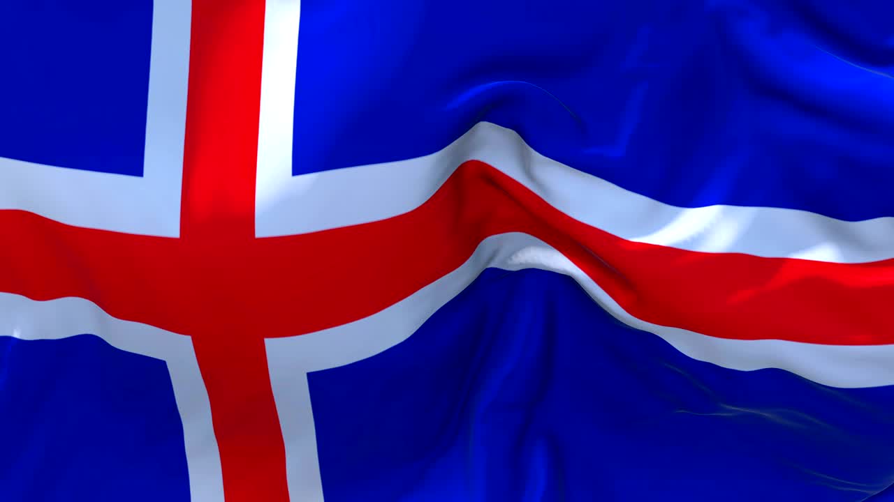 아이슬란드 발은 바람에 느린 동작 애니메이션 4k 현실적인 직물 텍스처 발 부드럽게 바람 날 연속적인 원활한 루프 배경에 불어.