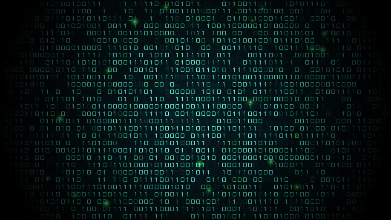 4K motion graphic binary code and random numbers and digits loop Animation.