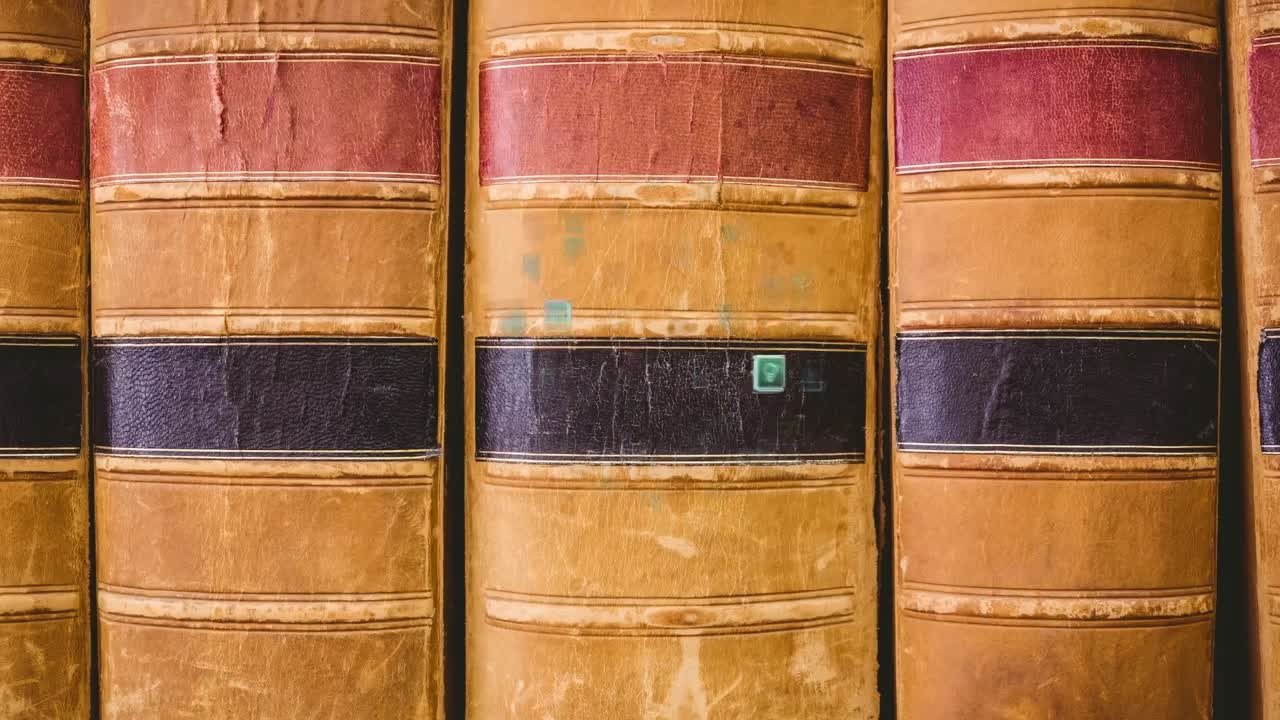 animación del globo con una red de conexiones sobre estantes con libros en la biblioteca