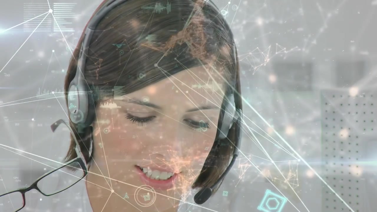 Animazione di statistiche ed elaborazione dati su sfondo grigio