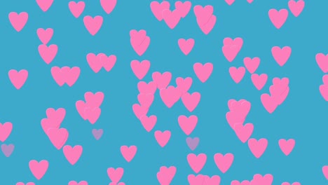animación de dibujos animados de símbolo de amor en forma de corazón rosa magenta colorido sobre fondo azul