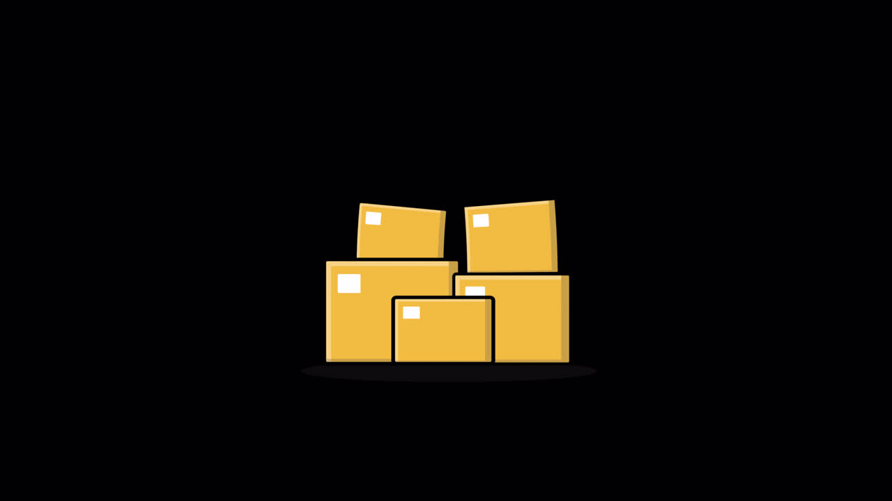 Animated Illustration of Yellow Boxes Falling and Stacking