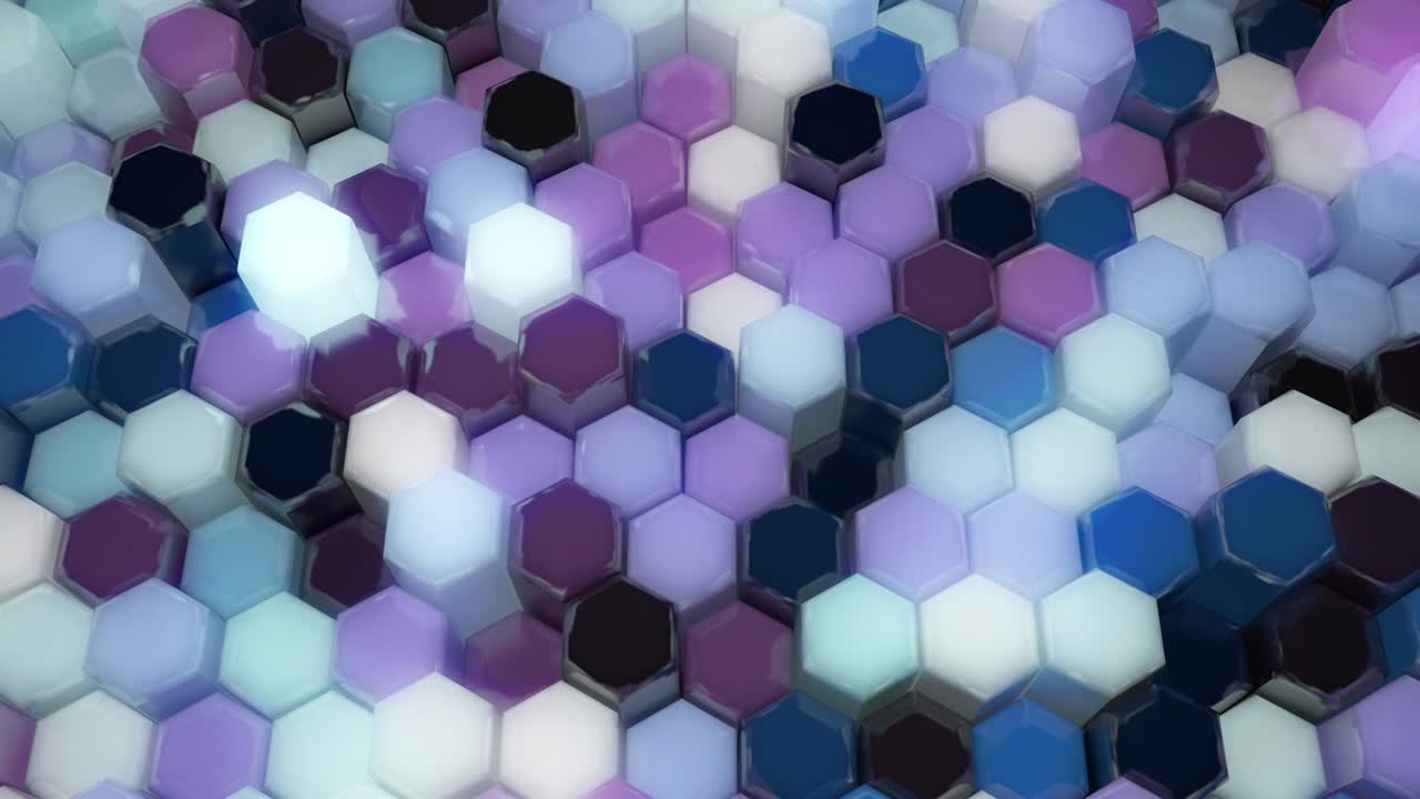 brillante red de teselación hexagonal 3d moviéndose al azar arriba y abajo - animación de fondo de movimiento de bucle sin costuras de 4k