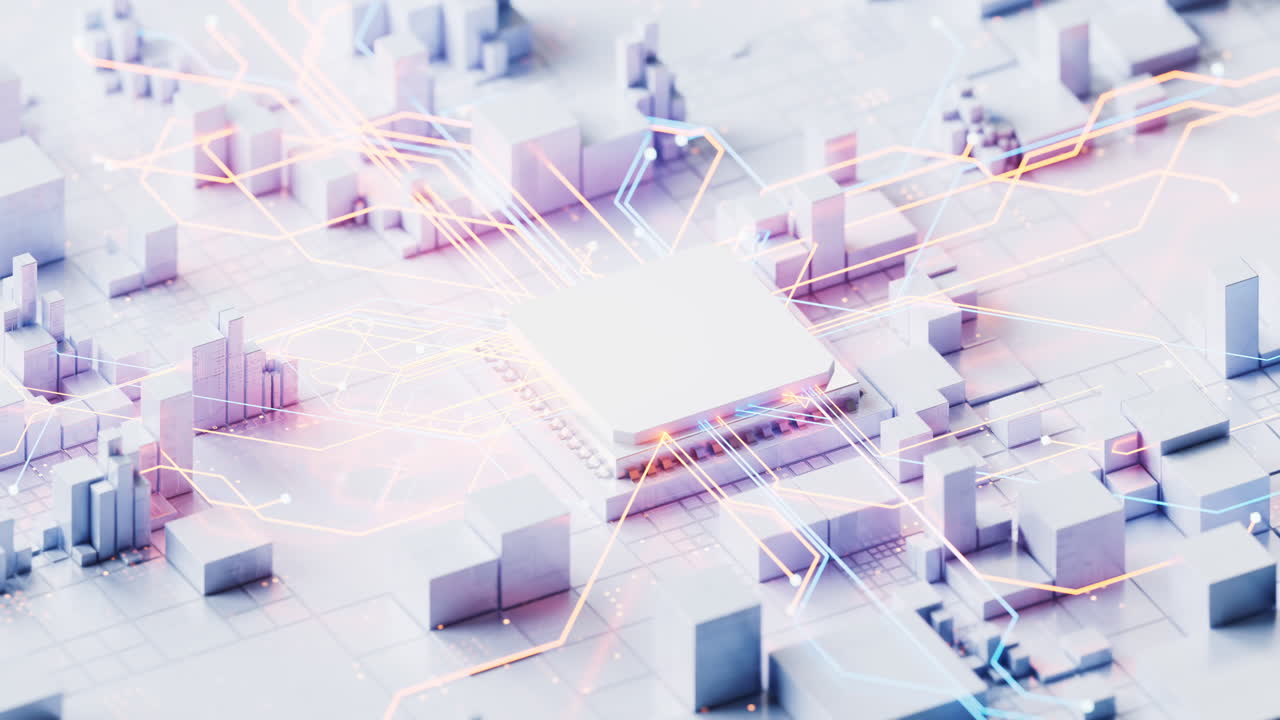 기술 회로 보드 및 코어, 3d 렌더링