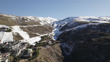 aerial riser reveals largest ski slope in spain