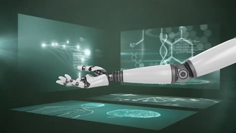 Digitally-generated-video-of-robotic-hands-and-medical-data-processing