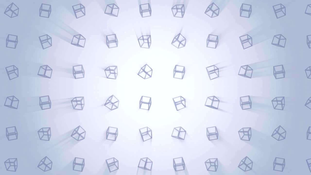 기하학적 큐브 패턴, 큐브 댄싱, 비즈니스 기호 루프 애니메이션, 비즈니스 네트워크 디자인