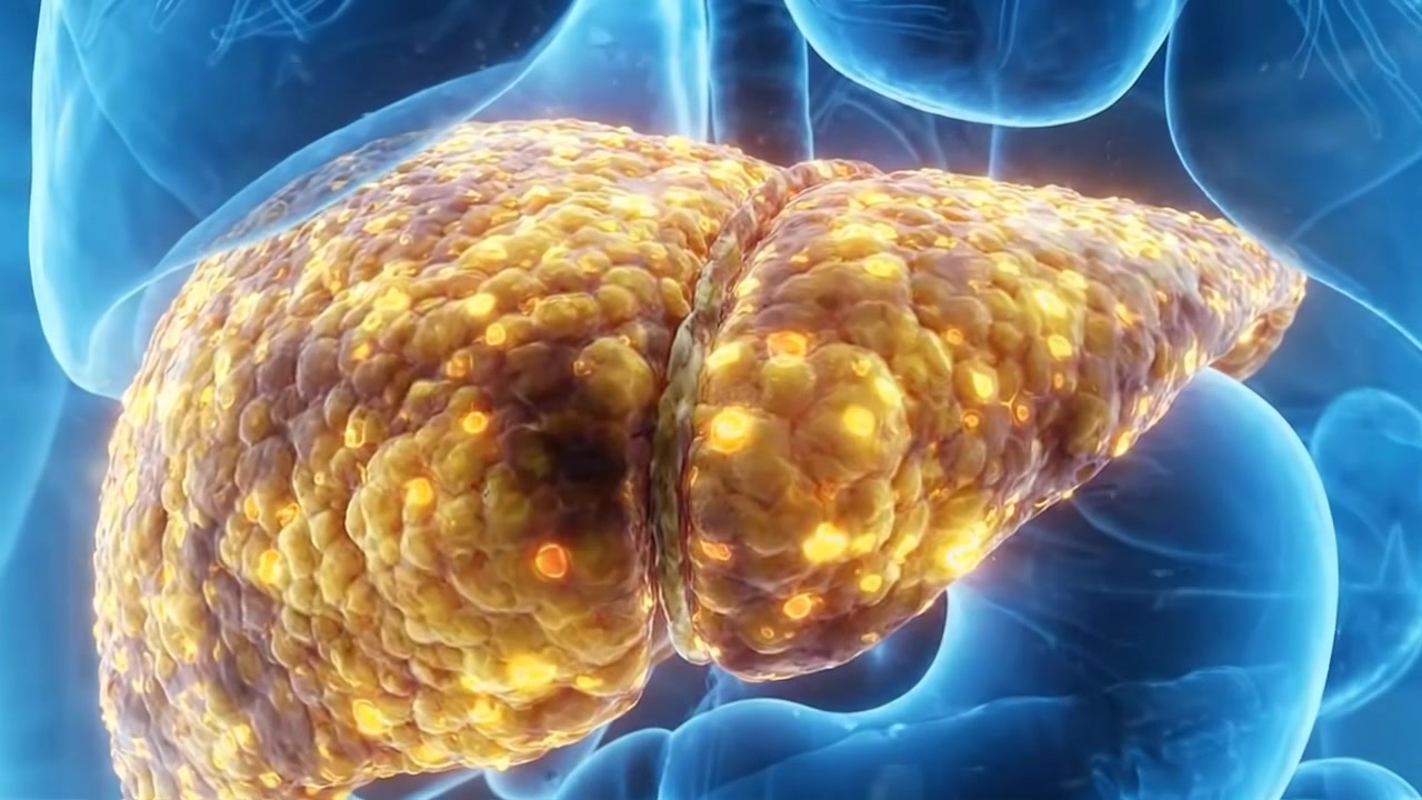 Digital Graphic Scan of Human Liver with Glowing Data