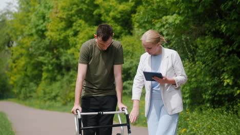 support and care for a person using a walker