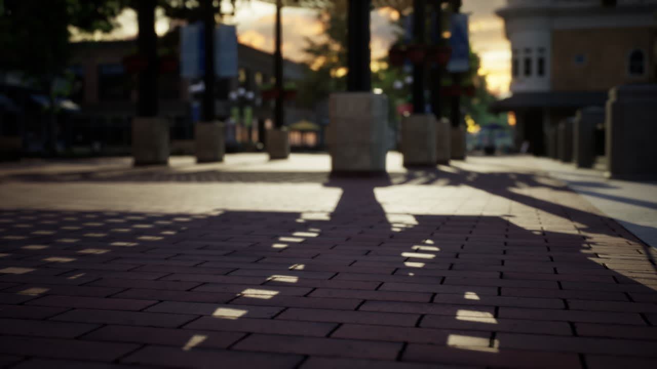 비어있는 거리가 있는 작은 마을