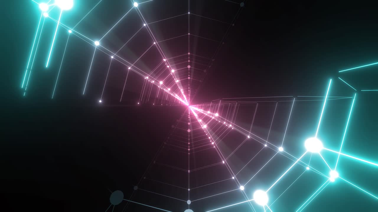 Abstract Neon Tunnel Visualizer