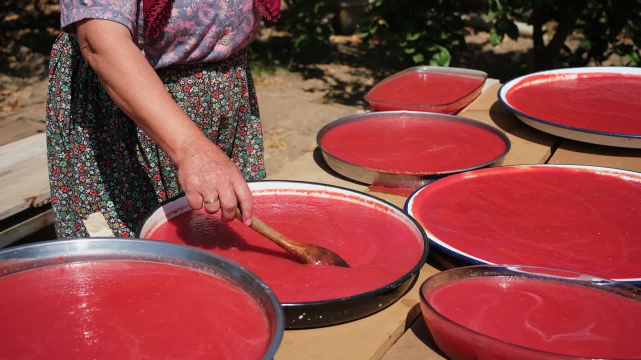 Homemade and organic tomato paste and pepper paste. Food sauces frequently used in Turkish and Asian cuisine.