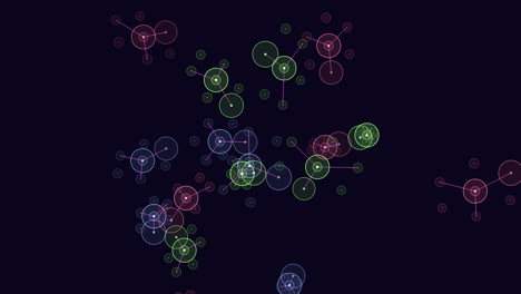 vibrant floating circle patterns on a black background