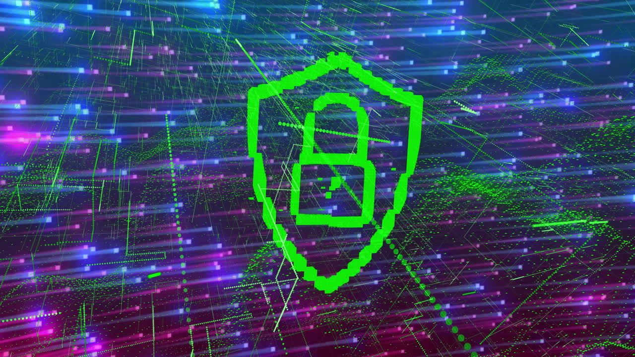 animación de la red de conexiones a través de un candado