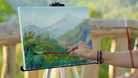 painting a mountain landscape