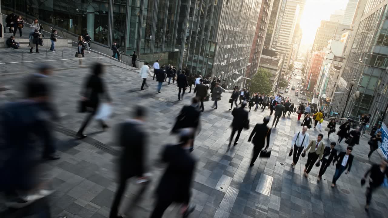 Busy City Street Scene