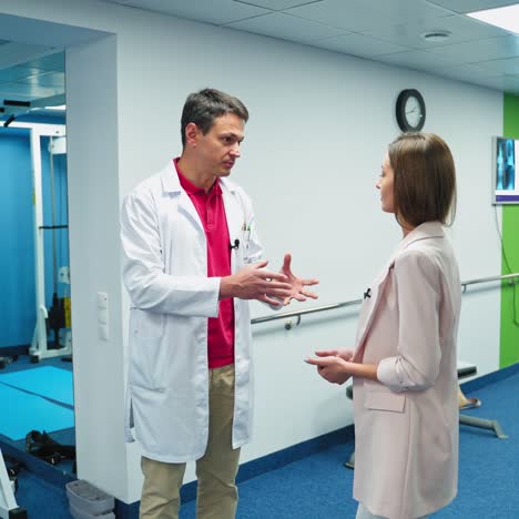 male doctor talking to patient