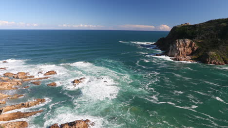 a beautiful summers day overlooking the knysna heads from a viewpoint of the indian ocean, coney glen and the estuary