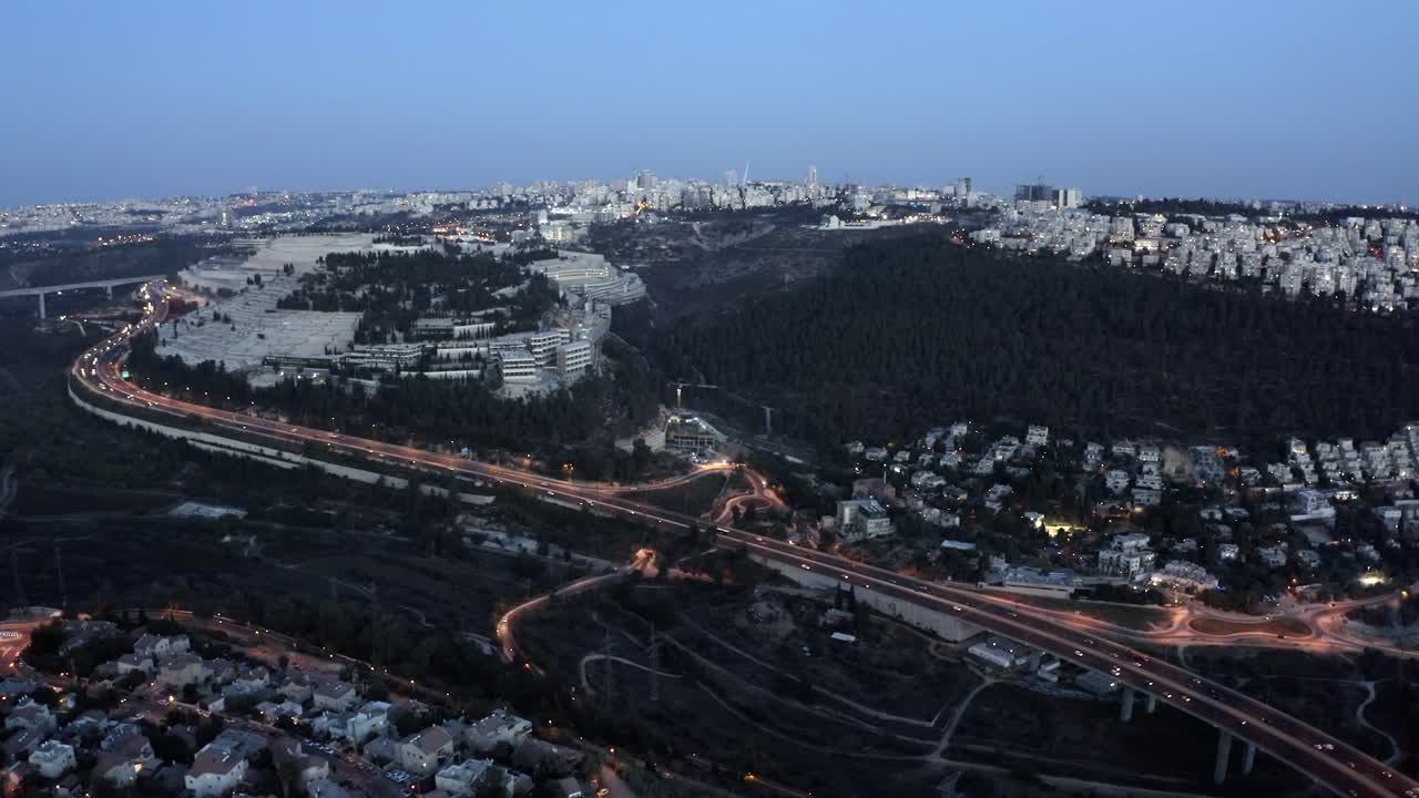 el horizonte de jerusalén al amanecer o al anochecer