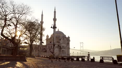 istanbul ortaköy mosque in the coronavirus quarantine period