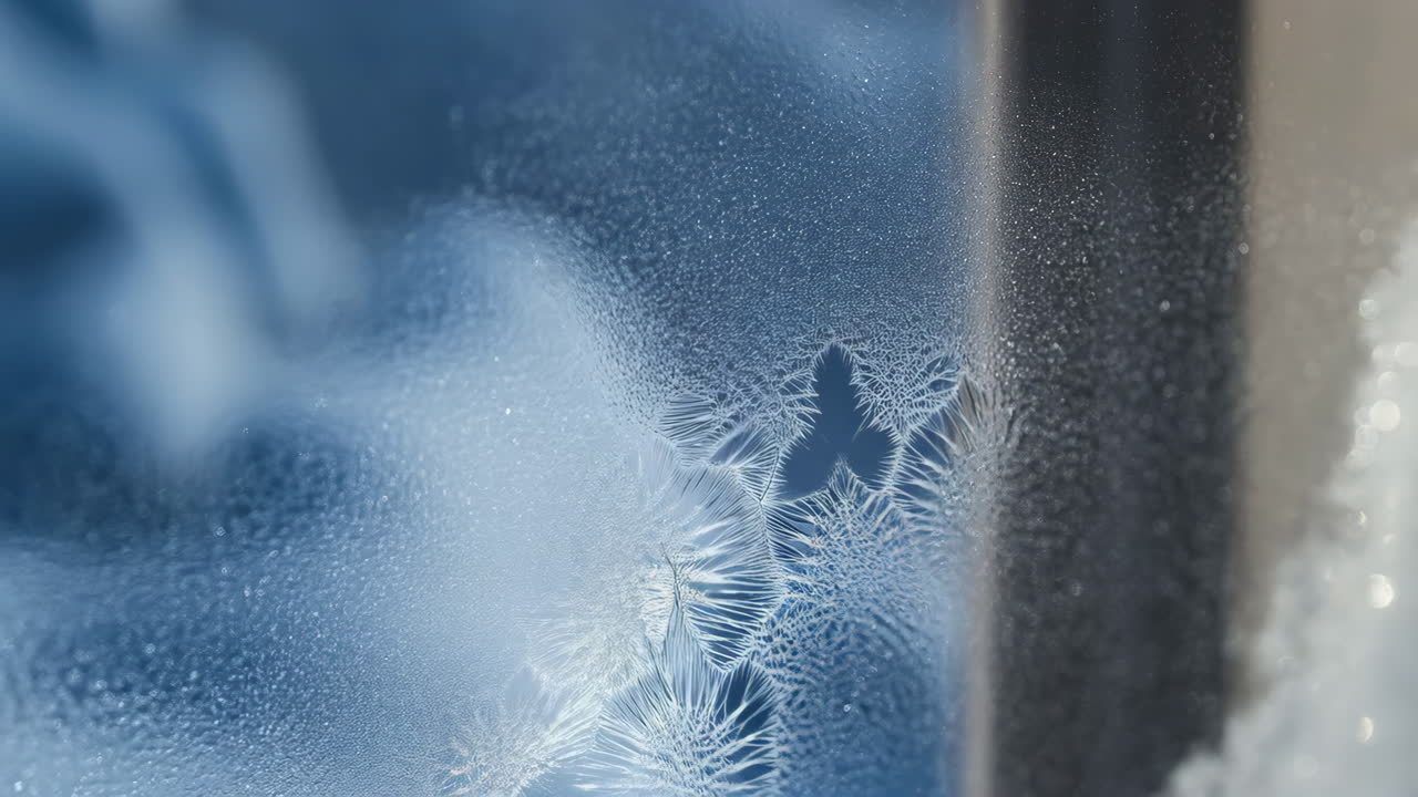 창문 에 있는 얼음 패턴