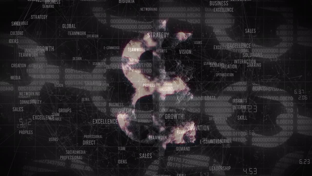 체인 위의 비트코인 기호의 애니메이션