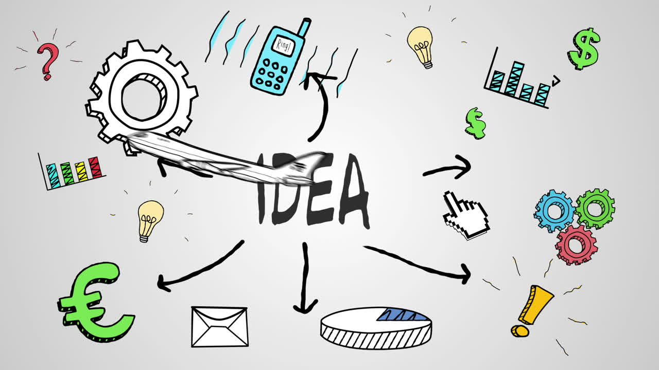 animación digital del concepto de la idea