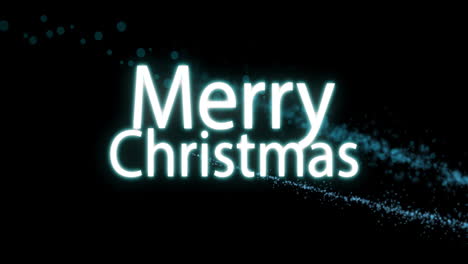 animation of merry christmas text and light trail on black background