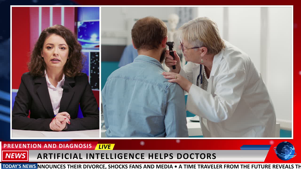 건강 관리 뉴스를 보도하는 진행자