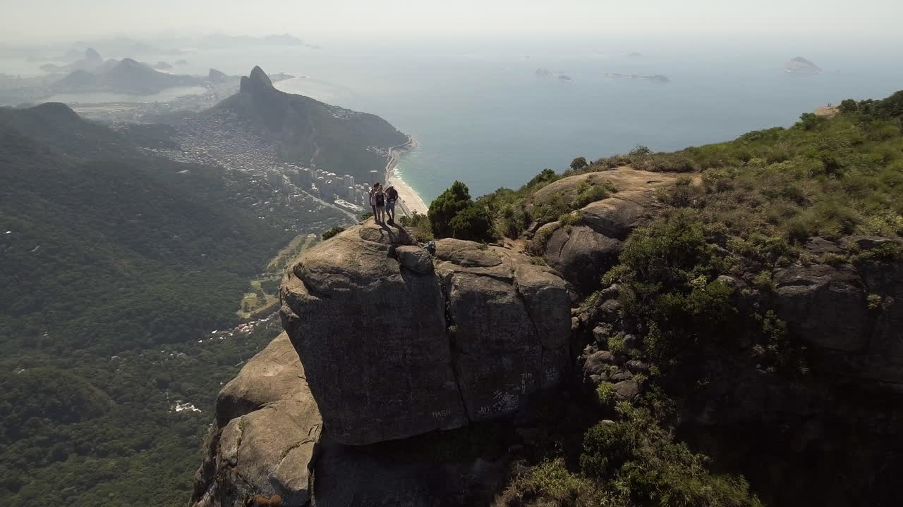 Breathtaking Aerial View from a Mountaintop in Rio de Janeiro
