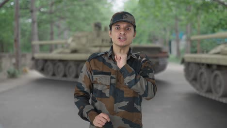 angry indian army man shouting