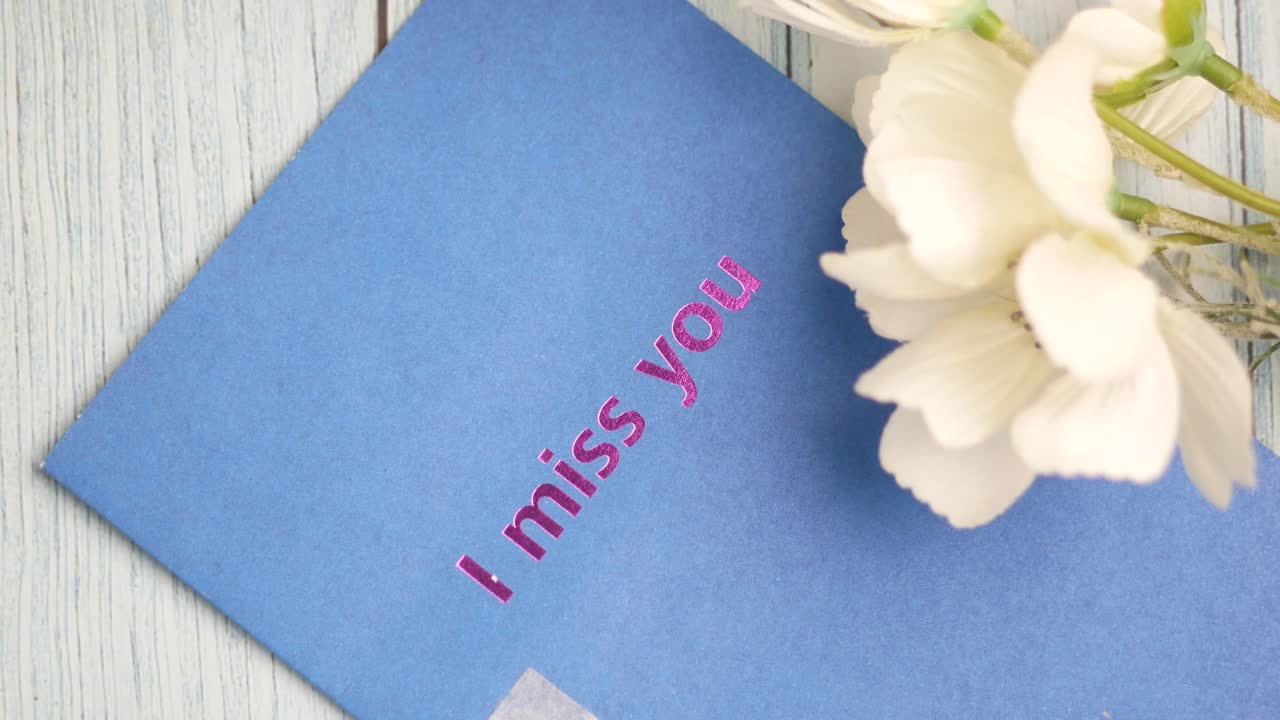 Romantic Miss You Card with Flowers