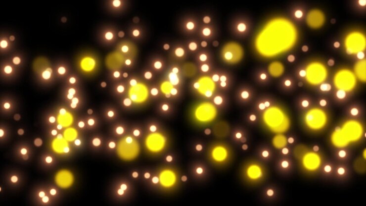 Animazione di celebrazione con glitter dorati isolata su sfondo nero