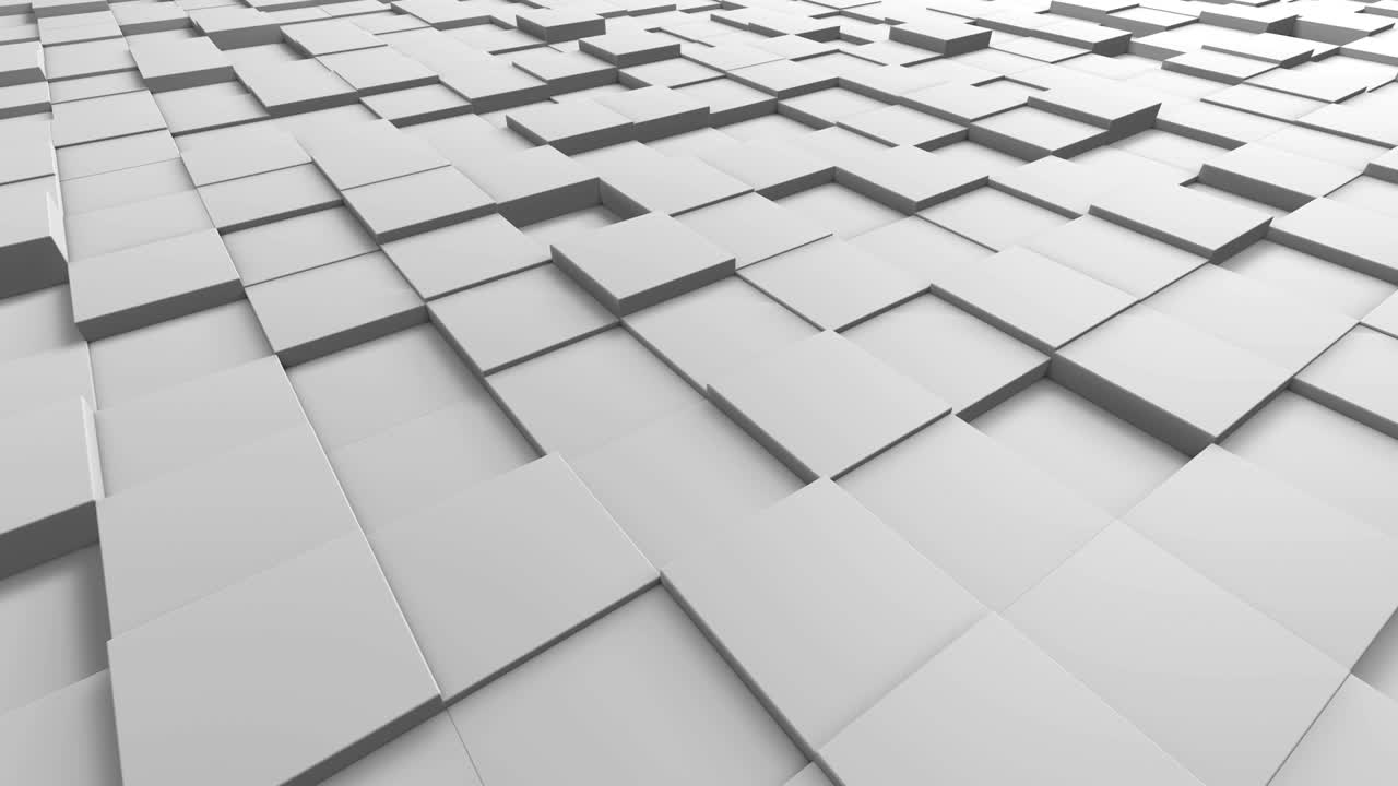 Tiles Cubes Loop 4K Background -  White Clean - View 3