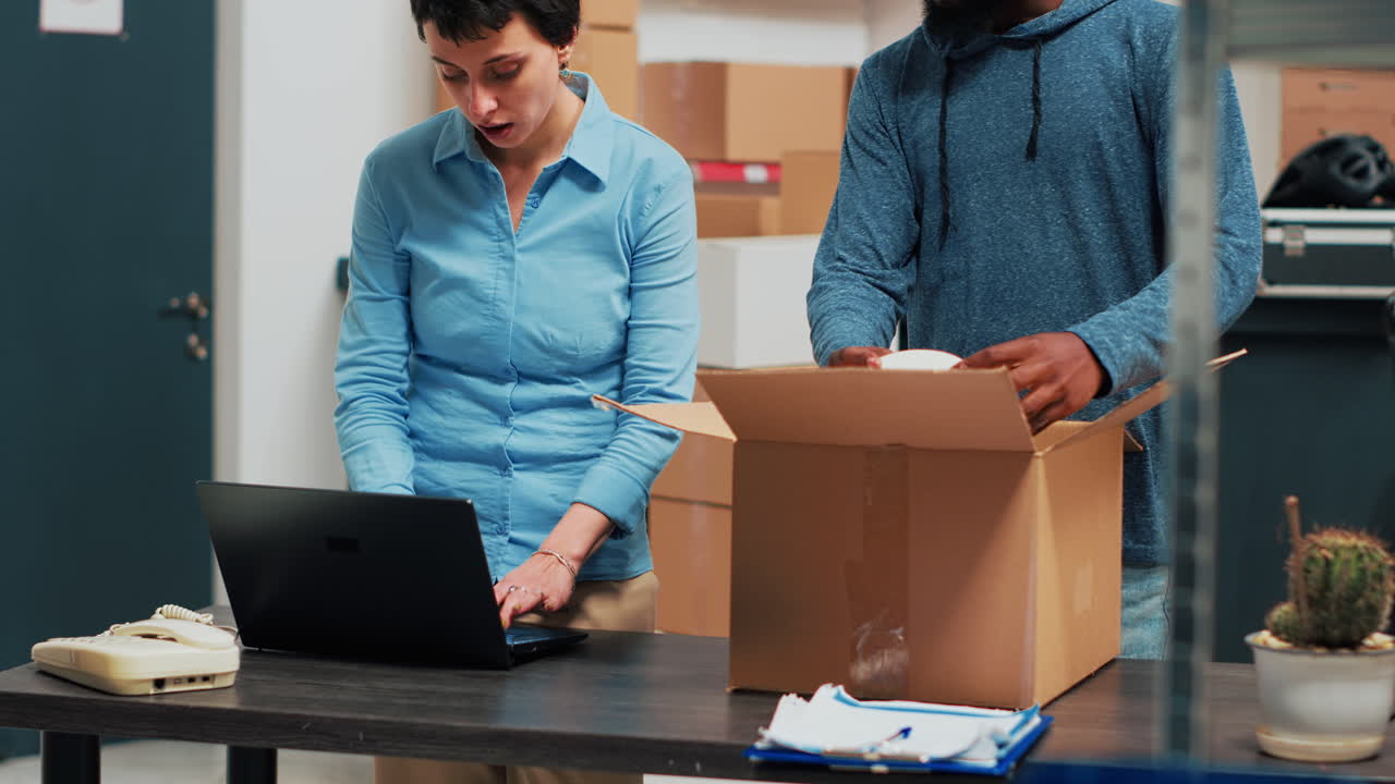 People working in warehouse