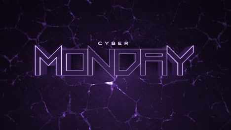 dark monochrome cyber monday text on deep purple gradient