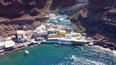 aerila view of oia and ammoudi village