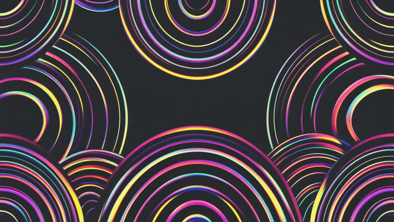 Abstract Motion Background with Colorful Concentric Rings